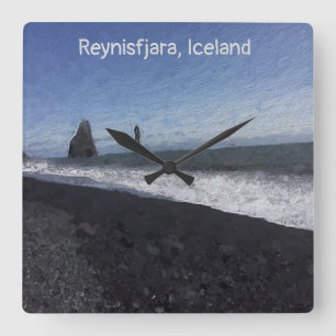 Reynisfjara, Iceland Square Wall Clock