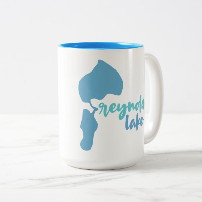 Reynolds Lake, Paw Paw, Michigan Two-Tone Coffee Mug (Front Right)