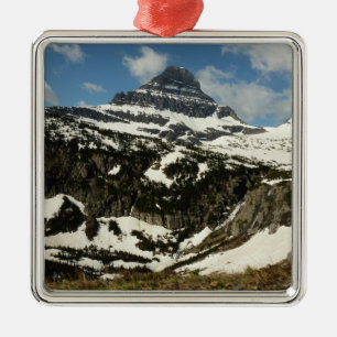 Reynolds Mountain from Logan Pass at Glacier Park Metal Tree Decoration