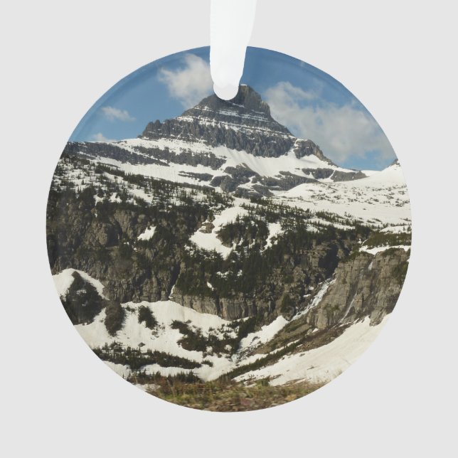 Reynolds Mountain from Logan Pass at Glacier Park Ornament (Front)