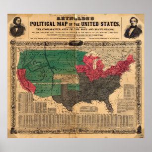 Reynold's Political Map of the United States 1850 Poster