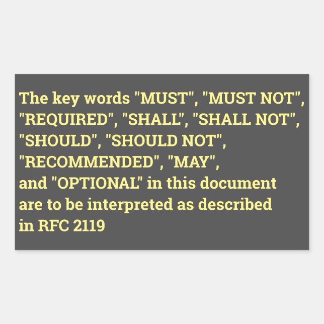 RFC 2119 sticker (Front)