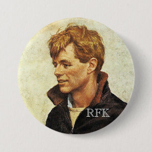 RFK in JFK's jacket 7.5 Cm Round Badge