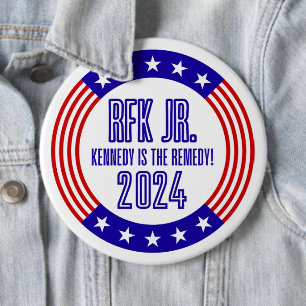 RFK Jr "Kennedy is the Remedy" 2024 Campaign 6 Cm Round Badge