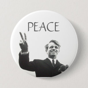 RFK PEACE 7.5 CM ROUND BADGE