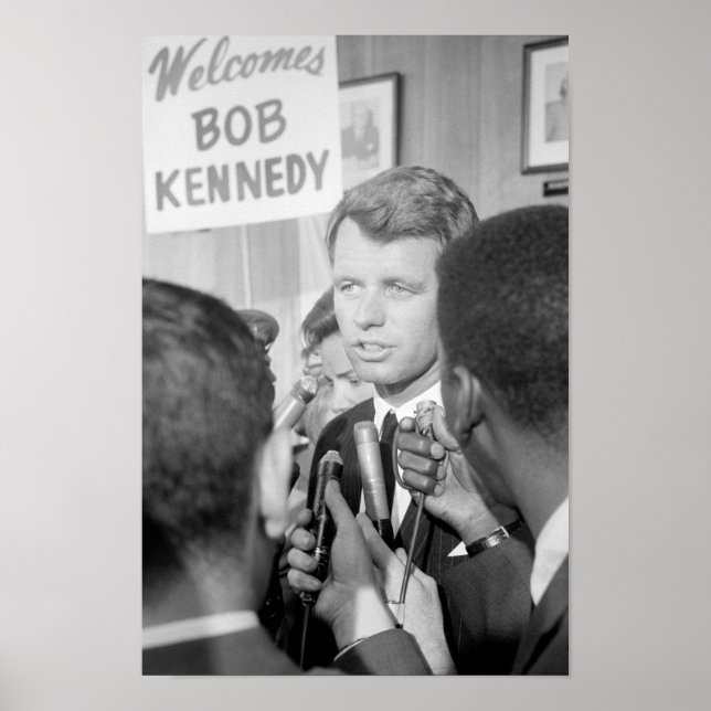 RFK Speaking to Reporters - Atlantic City DNC Poster (Front)