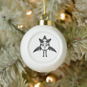 RG RA Egg Art Ceramic Ball Christmas Ornament