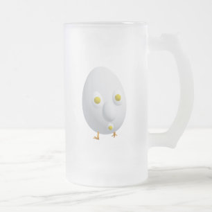 RG RA Egg Art Frosted Glass Beer Mug