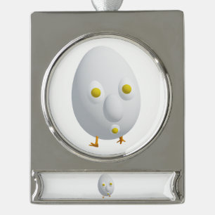 RG RA Egg Art Silver Plated Banner Ornament