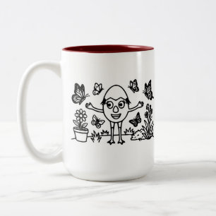RG RA Egg Art Two-Tone Coffee Mug