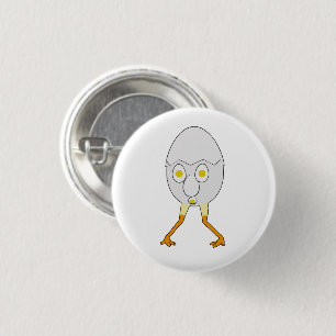 RG & RA Quirky Egg Character Cute Design 3 Cm Round Badge