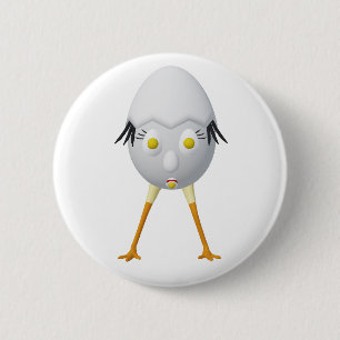 RG & RA Quirky Egg Character Cute Design 6 Cm Round Badge