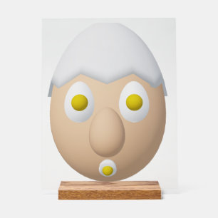 RG & RA Quirky Egg Character Cute Design Acrylic Sign