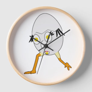 RG & RA Quirky Egg Character Cute Design Clock