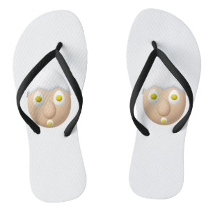 RG & RA Quirky Egg Character Cute Design  Flip Flops