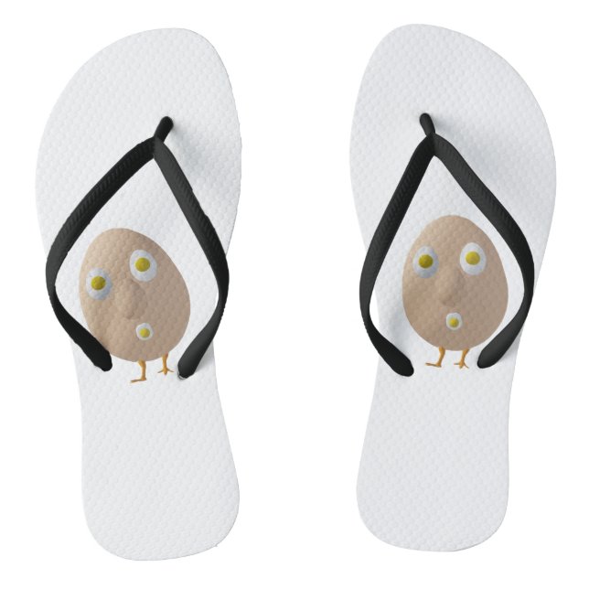 RG & RA Quirky Egg Character Cute Design Flip Flops (Footbed)