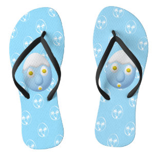 RG & RA Quirky Egg Character Cute Design Flip Flops