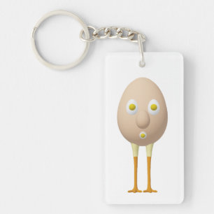 RG & RA Quirky Egg Character Cute Design Key Ring