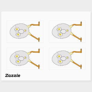 RG & RA Quirky Egg Character Cute Design Rectangular Sticker