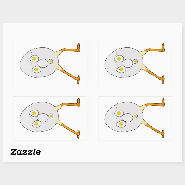 RG & RA Quirky Egg Character Cute Design Rectangular Sticker (Sheet)