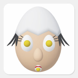 RG & RA Quirky Egg Character Cute Design Square Sticker