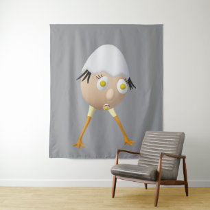 RG & RA Quirky Egg Character Cute Design Tapestry