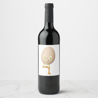 RG & RA Quirky Egg Character Cute Design Wine Label