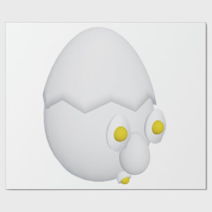 RG & RA Quirky Egg Character Cute Design Wrapping Paper