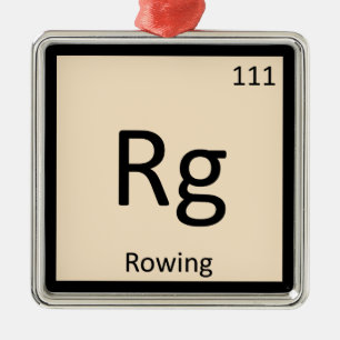 Rg - Rowing Sports Chemistry Periodic Table Symbol Metal Tree Decoration