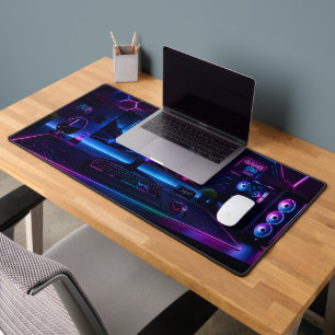RGB Gaming Setup Illustration XL Desk Mat