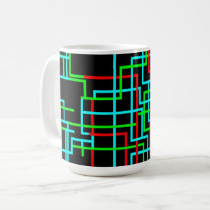 RGB Geometric Grid Coffee Mug