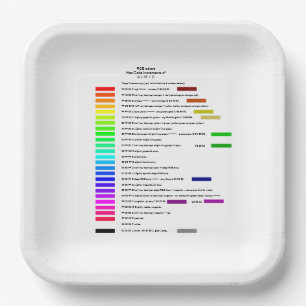 RGB Hex Code colours in increments of 4 x 16 + 0   Paper Plate