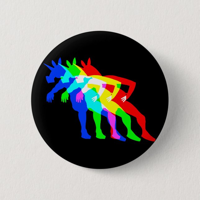 RGB Unicorn V02 6 Cm Round Badge (Front)