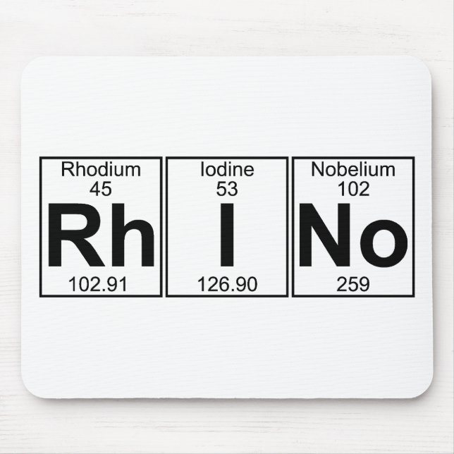 Rh-I-No (rhino) - Full Mouse Mat (Front)