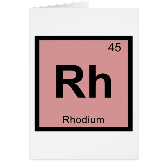 Rh - Rhodium Chemistry Periodic Table Symbol (Front)
