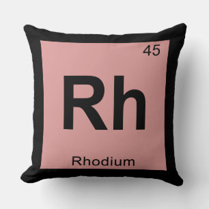 Rh - Rhodium Chemistry Periodic Table Symbol Cushion