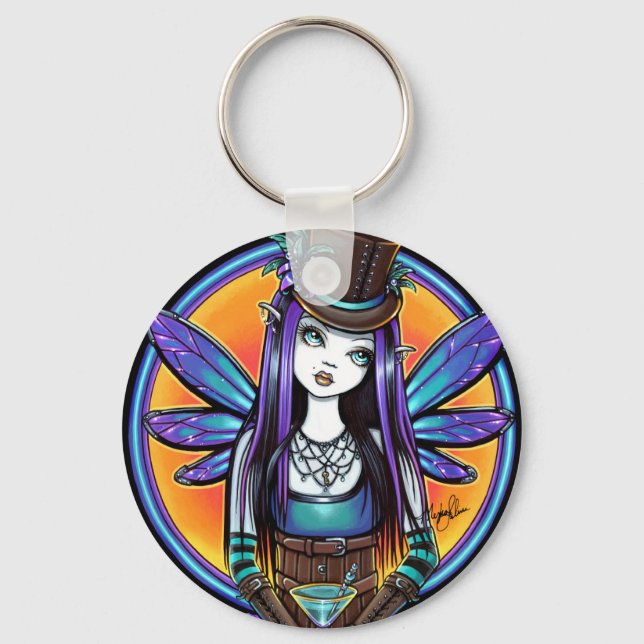 "Rhapsody" Gothic Absinthe Fairy Art Keychain (Front)