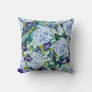Rhapsody Hydrangeas Floral Pillow