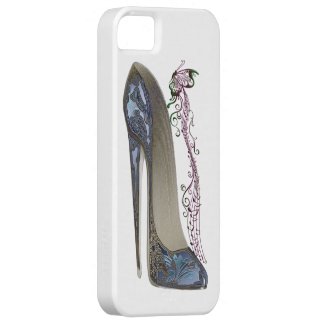 Rhapsody in Blue Stiletto Shoe Art Barely There iPhone 5 Case