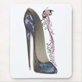 Rhapsody in Blue Stiletto Shoe Art Mouse Mat