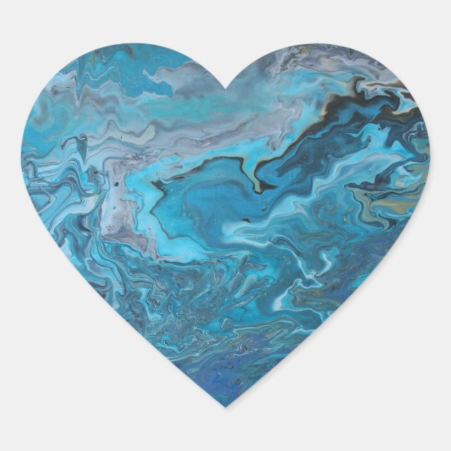 Rhapsody in Turquoise Heart Sticker (Front)