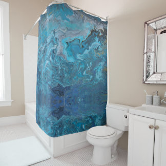 Rhapsody in Turquoise Shower Curtain