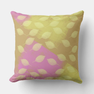 Rhapsody in Yellow, Mustard and Violet Abstract Cushion