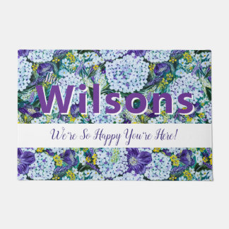 Rhapsody-Purple and White Hydrangea Customised Doormat