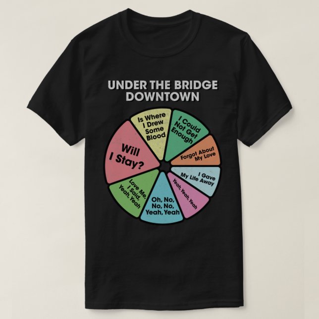 RHCP Under The Bridge - 90&x27;s Music Retro Lyric T-Shirt (Design Front)