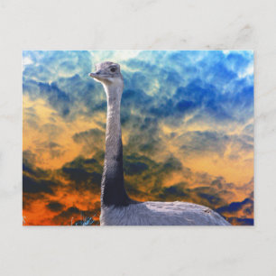 Rhea on Red Stormy Sky Postcard