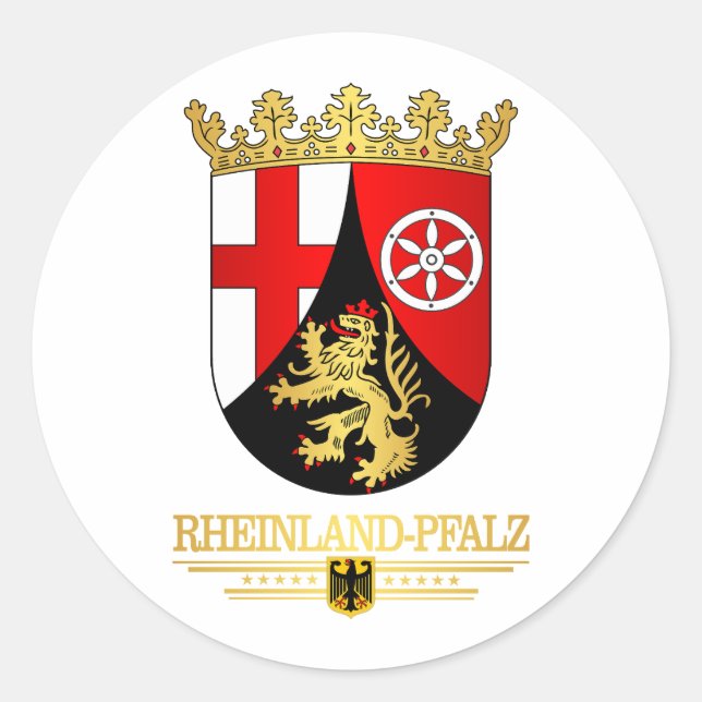 Rheinland-Pfalz (Rhineland-Palatinate) COA Classic Round Sticker (Front)