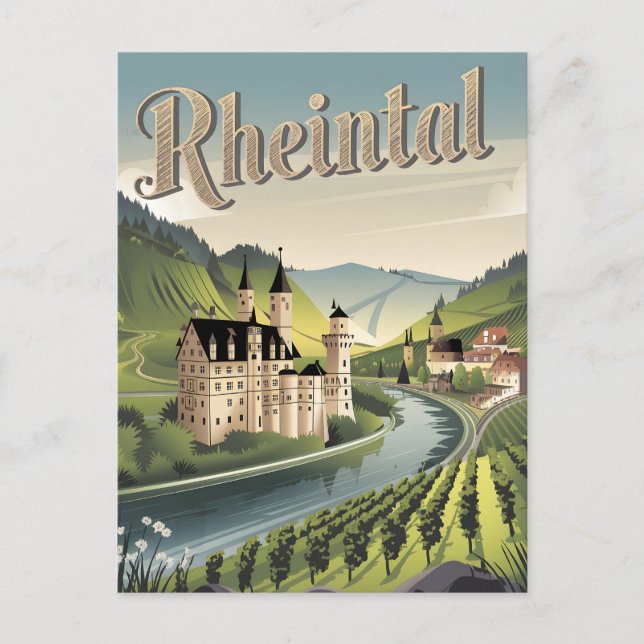 Rheintal Rhine Valley Germany Postcard (Front)