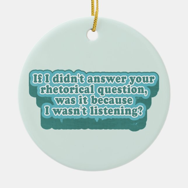 Rhetorical Questions Funny Grammar Ceramic Tree Decoration (Front)
