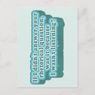 Rhetorical Questions Funny Grammar Postcard